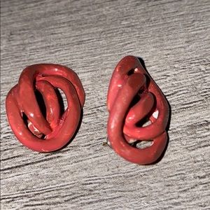 Vintage Handmade Red Earrings